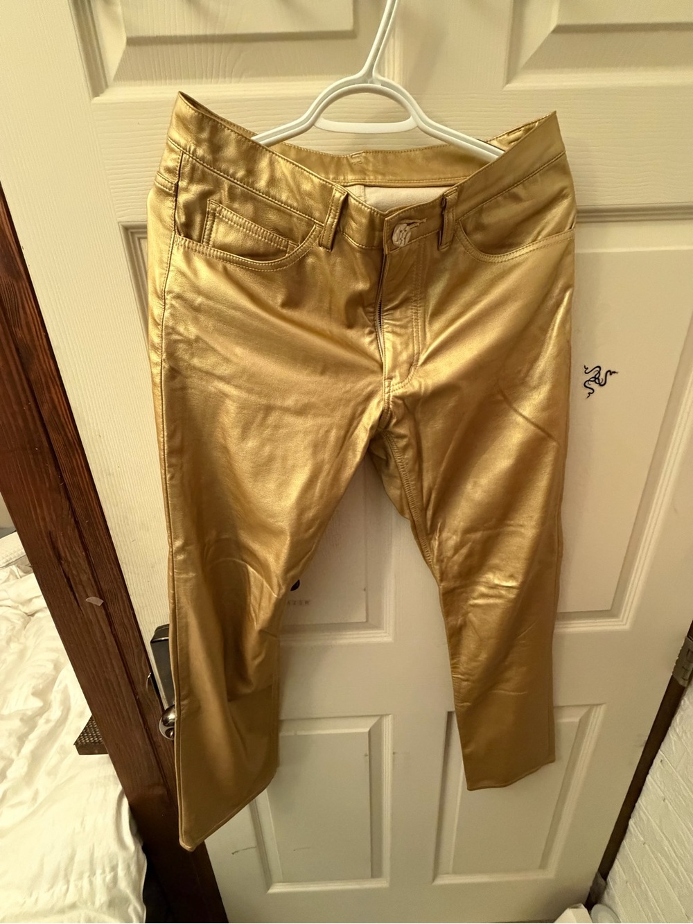 Comme des Garcons Metallic Gold Cropped Jeans